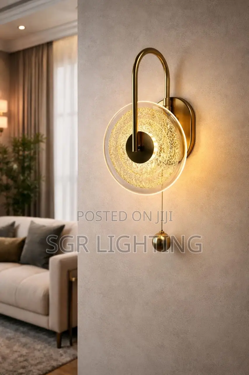 Simple Post-Modern Living Room Bedside Wall Lamp Full Copper