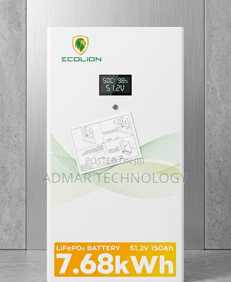 Ecolion 7.68kwh 51.2v 150ah Lithium Ion Battery