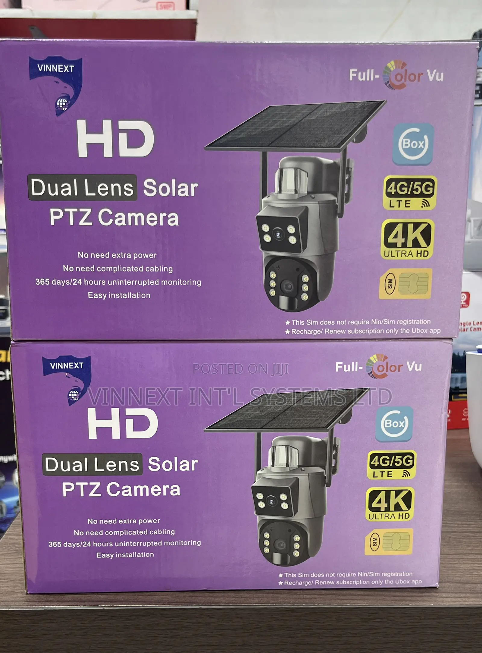 Vinnext Ubox Dual Lens Solar PTZ Camera.