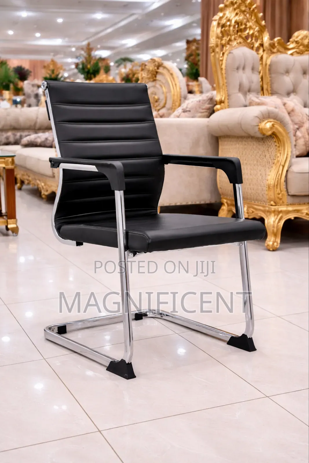 Premium Executive Visitor Chairluxury Office Reception Seat Black Leat
