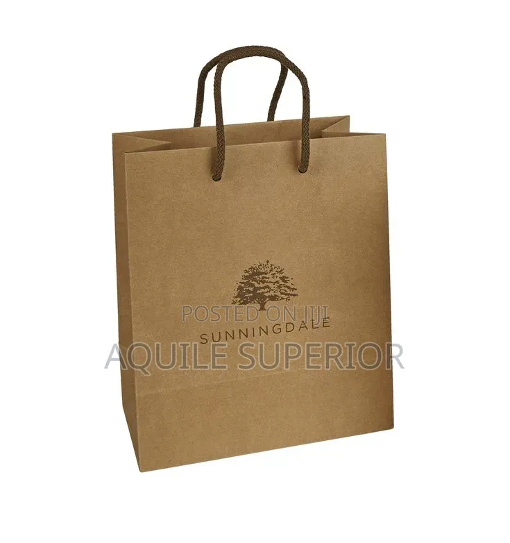 Brown A4 Portrait Craft Paper Bag Print, 110gsm, Imported Handle