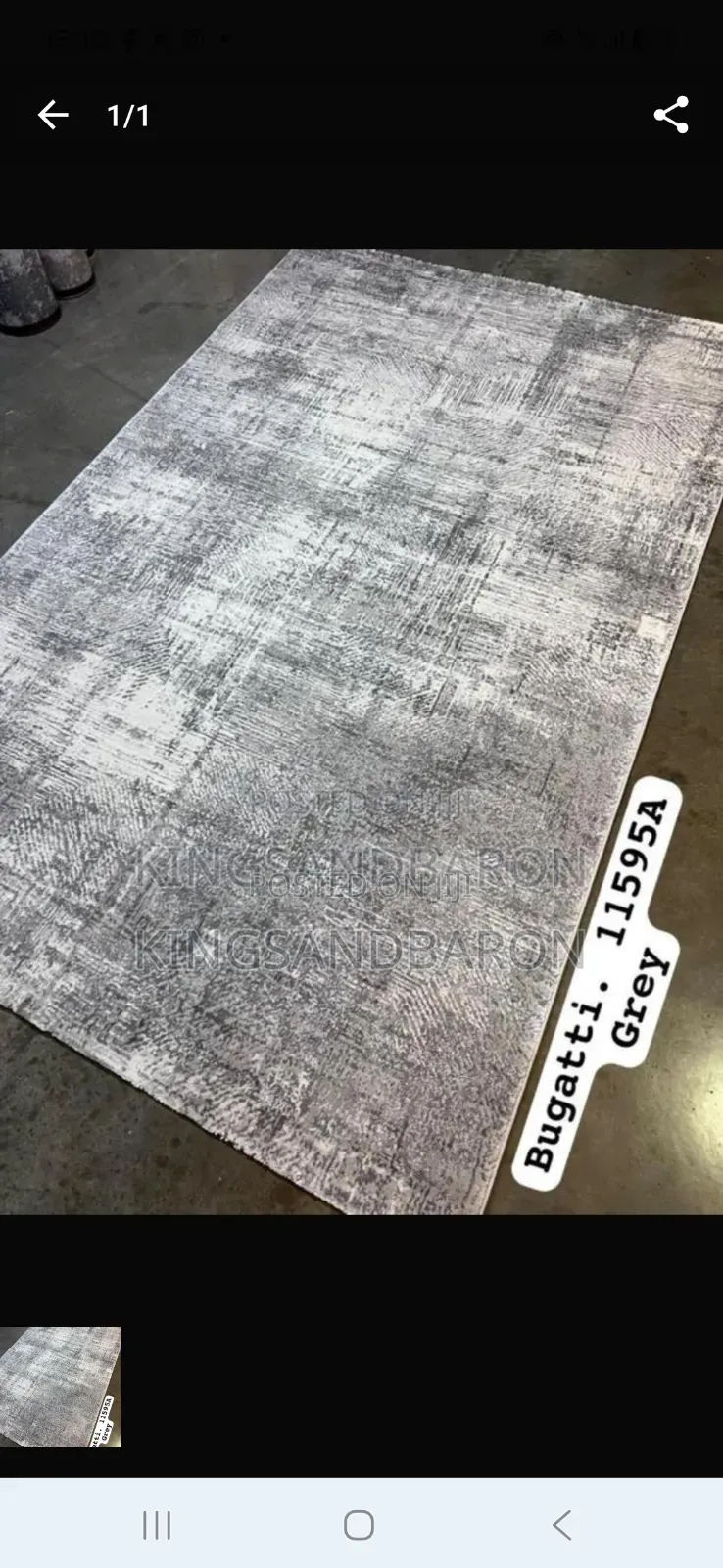 5×7fts/7x10fts Dark Gray Turkey Center Rug