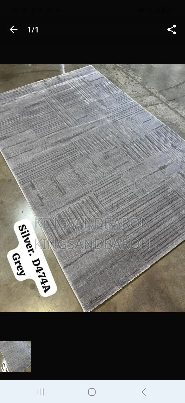5×7fts/7x10fts Dark Gray Turkey Center Rug