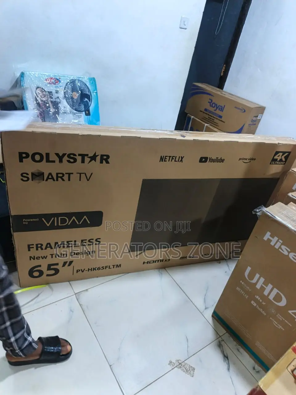 Polystar 65" Frameless Smart Tv – Triple Hdmi Ports