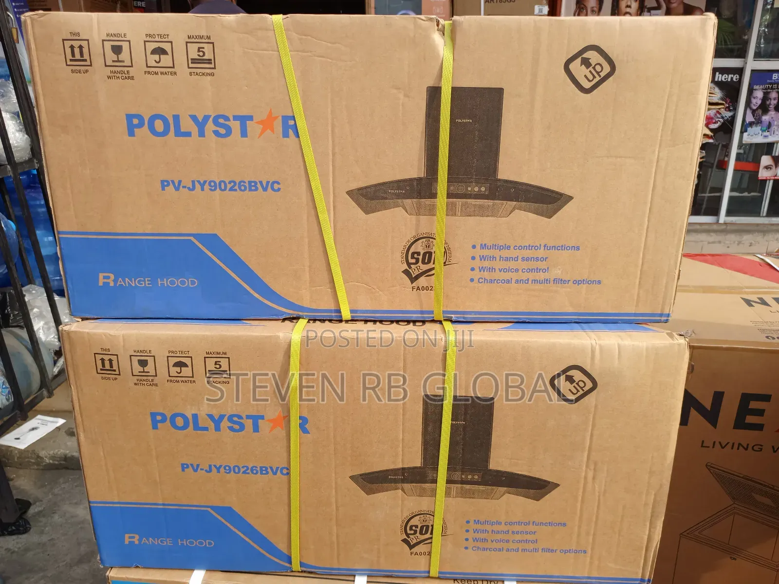 Polystar 90cm Tempered Glass Digital Kitchen Hood | Pv-Jy9026bvc