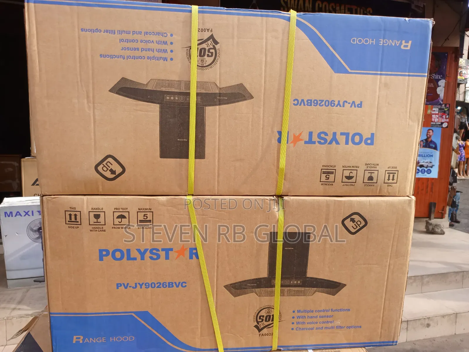 Polystar 90cm Tempered Glass Digital Kitchen Hood | Pv-Jy9026bvc