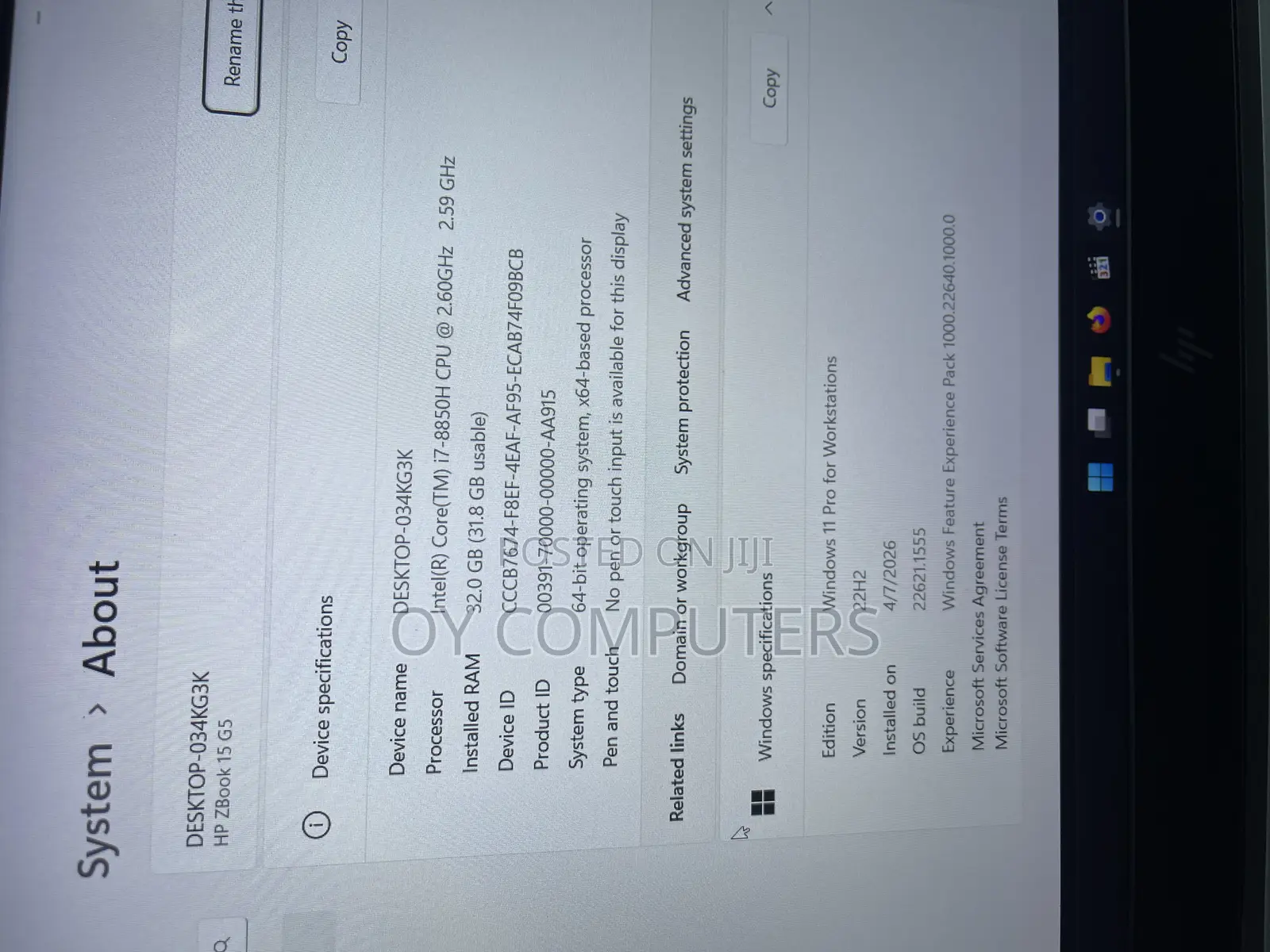Laptop HP ZBook 15 G5 32GB Intel Core i7 SSD 512GB