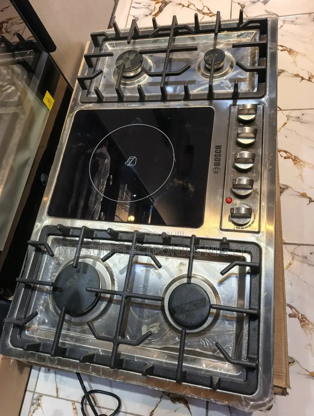 Original Bosch 90cm Built-in 4+1 Gas Ele Cooker Hob Sliver Color
