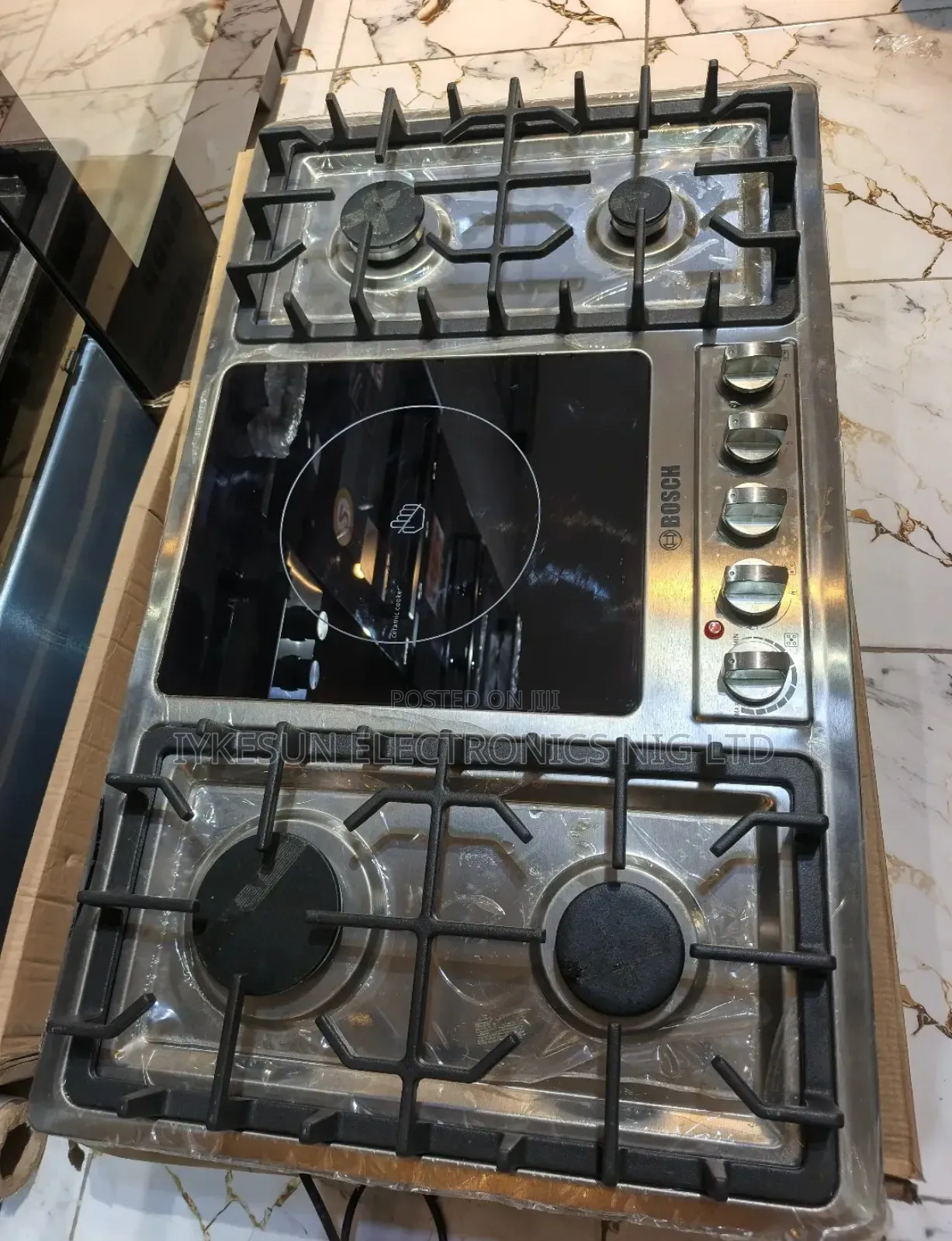 Original Bosch 90cm Built-in 4+1 Gas Ele Cooker Hob Sliver Color