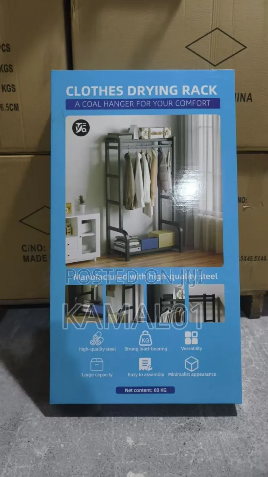 Heavy-Duty Metal Clothes Rack Adjustable Garment Hanger Storage Shelf