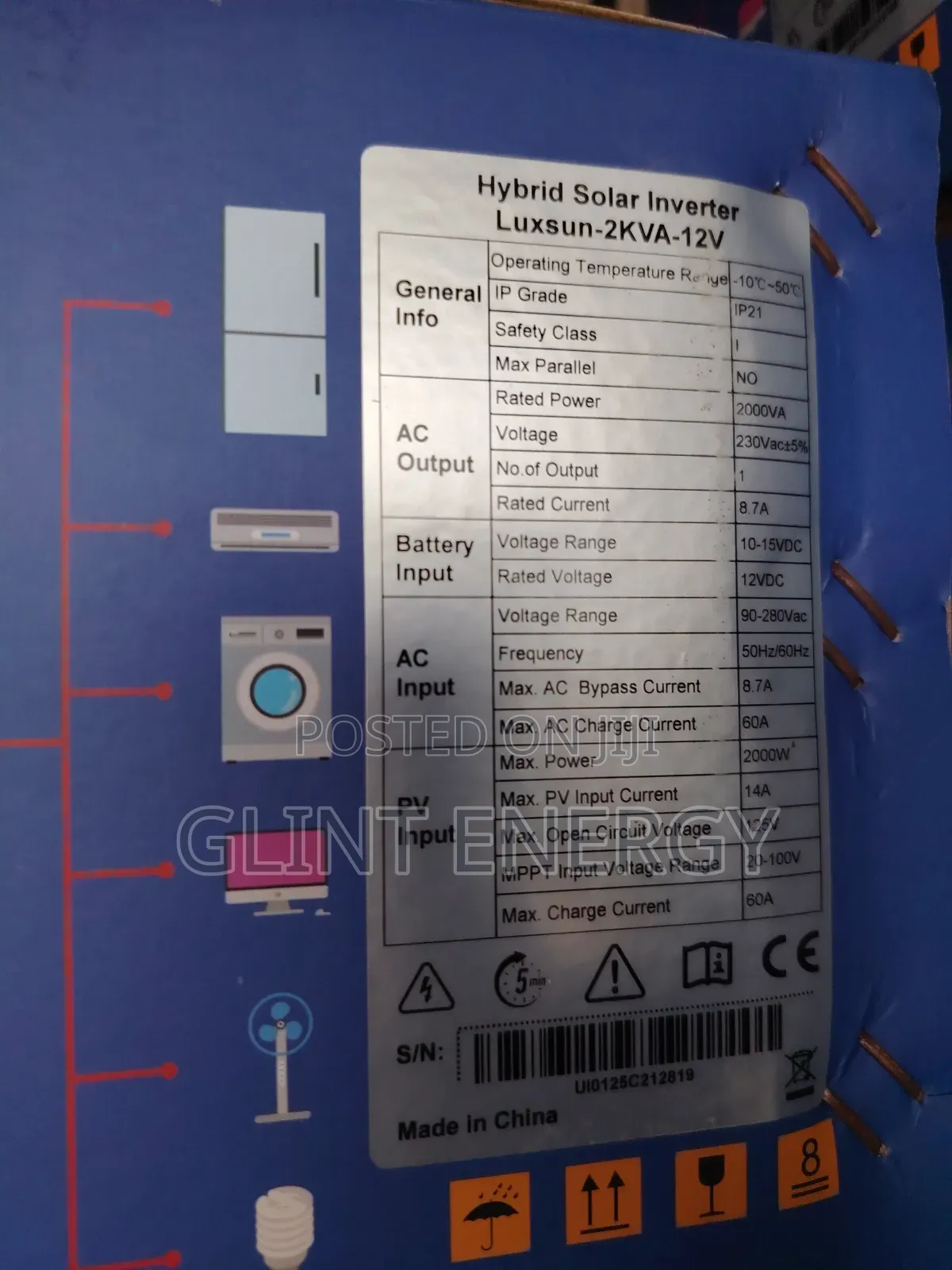 2kva 12v Luxsun Hybrid Inverter