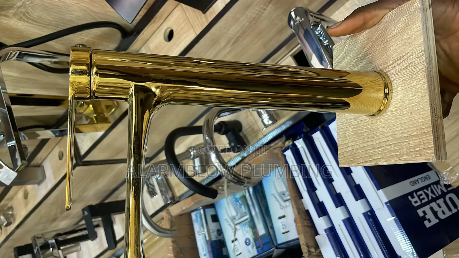 This Gold-Finished Tall Basin Mixer Tap