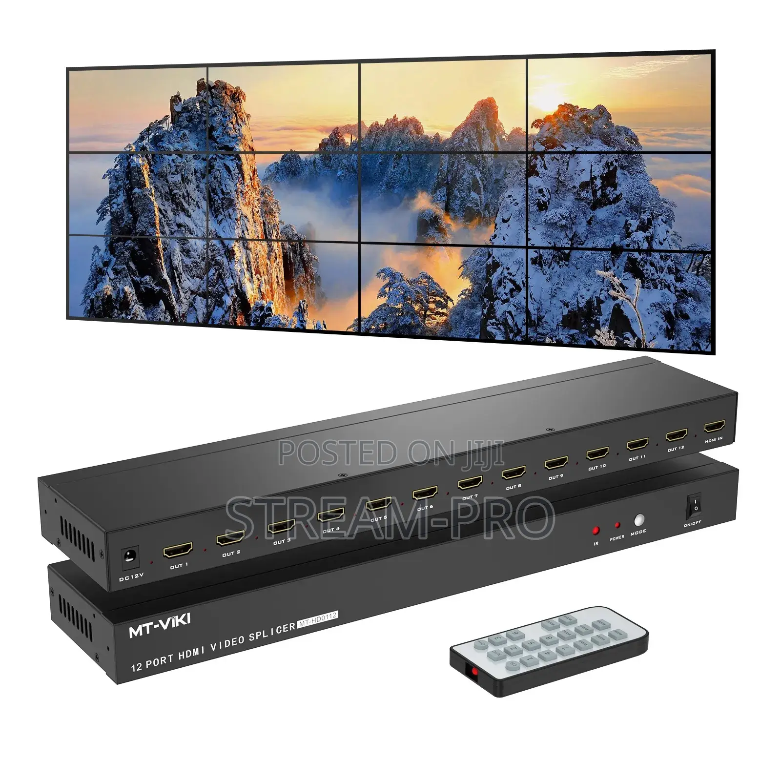 12 Ports Hdmi Video Wall Controller 1080p 60hz With Ir