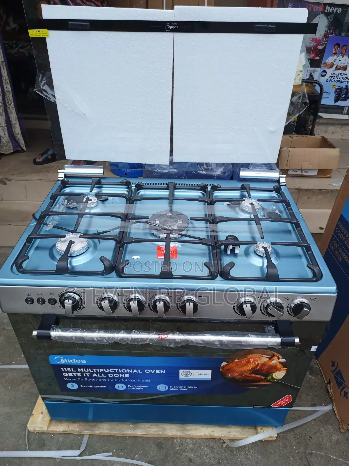Midea 90×60cm 5-Burner Gas Cooker | Model 9060-5g028-I
