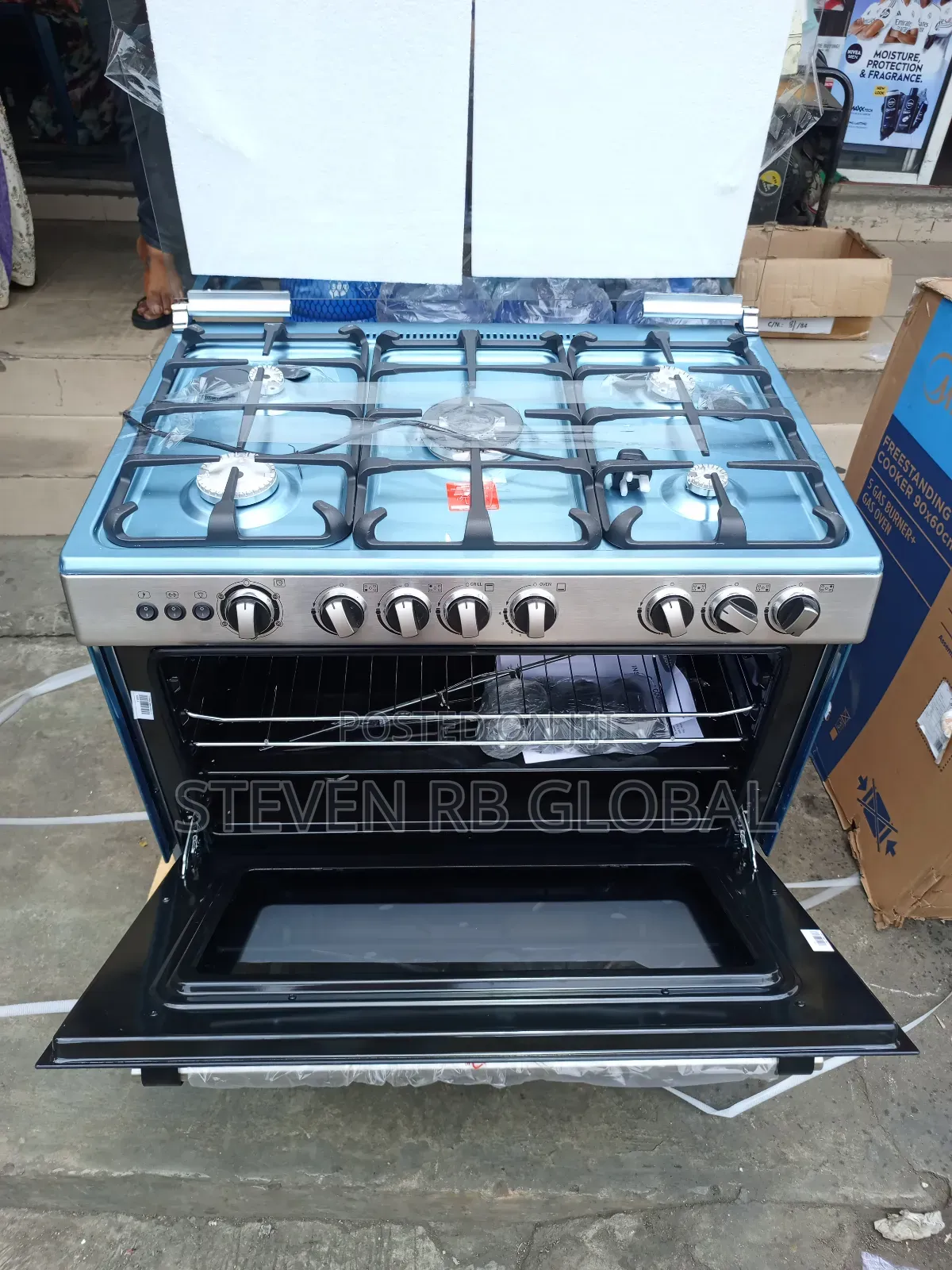Midea 90×60cm 5-Burner Gas Cooker | Model 9060-5g028-I