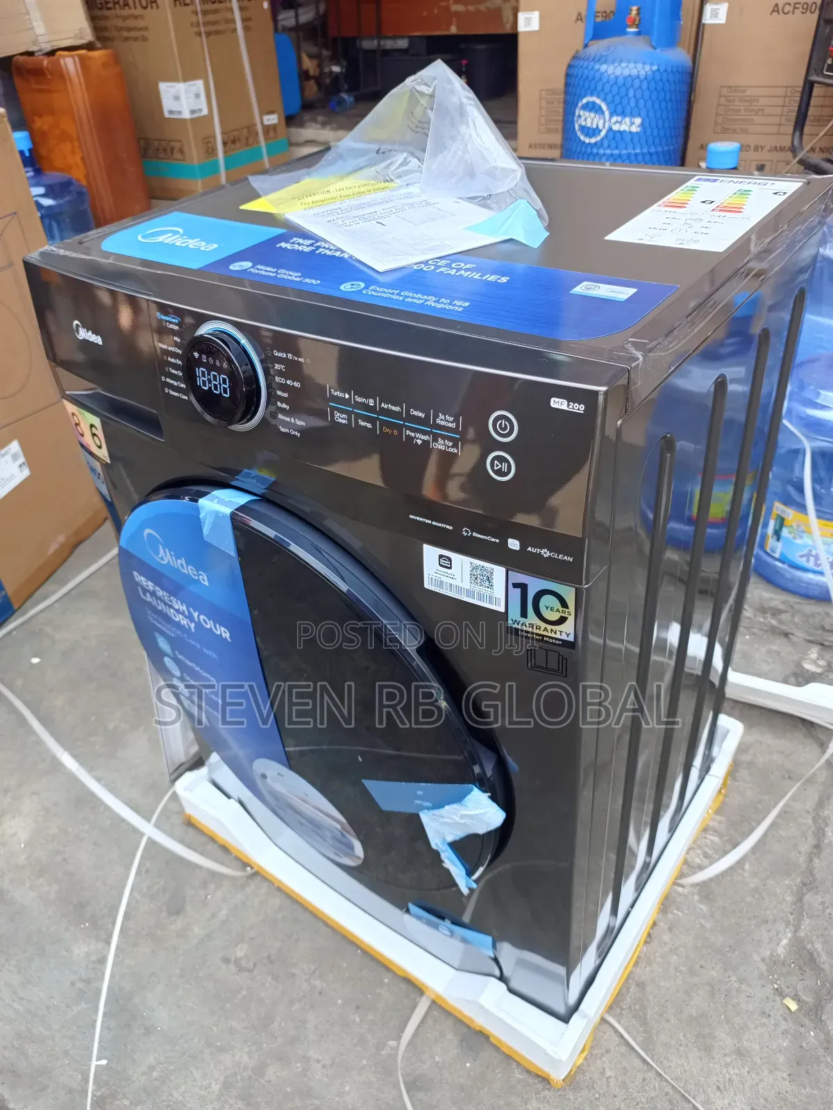 Midea 8kg Washer / 6kg Dryer Front Load Inverter Mf200d80wb/T Dark Gre