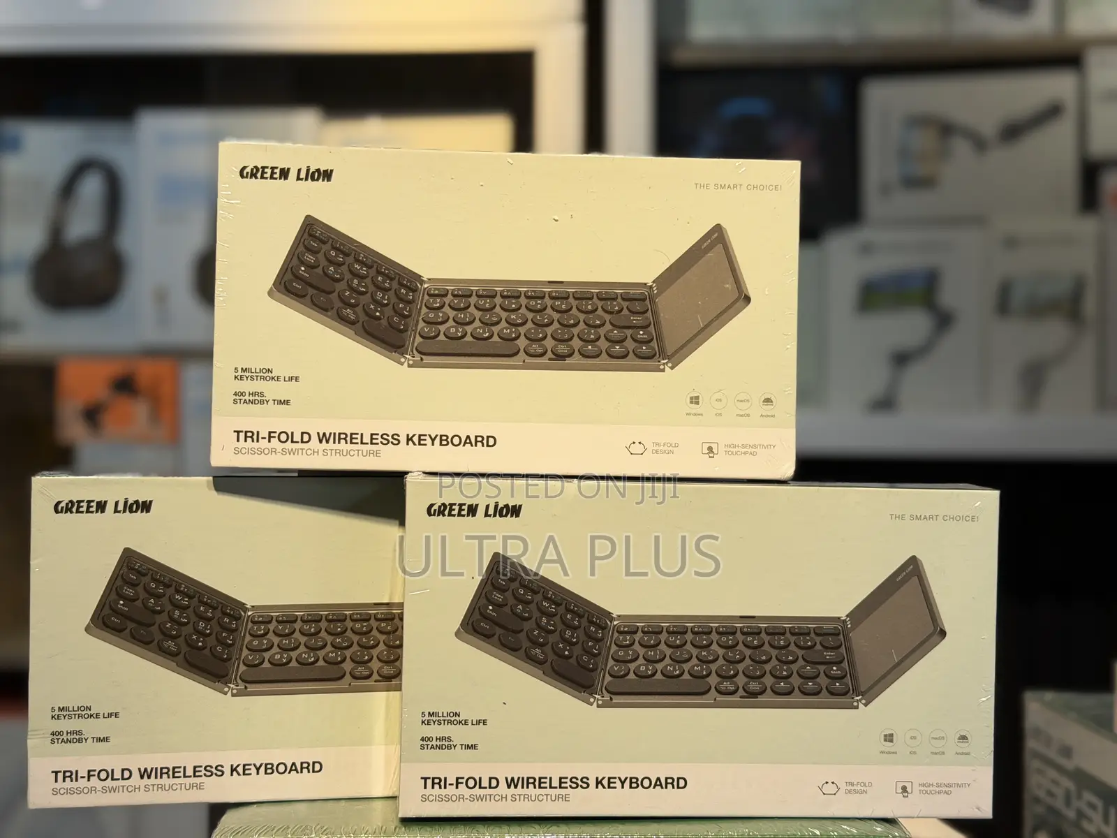 Green Lion Tri-Fold Bluetooth Wireless Keyboard Scissor-Switch