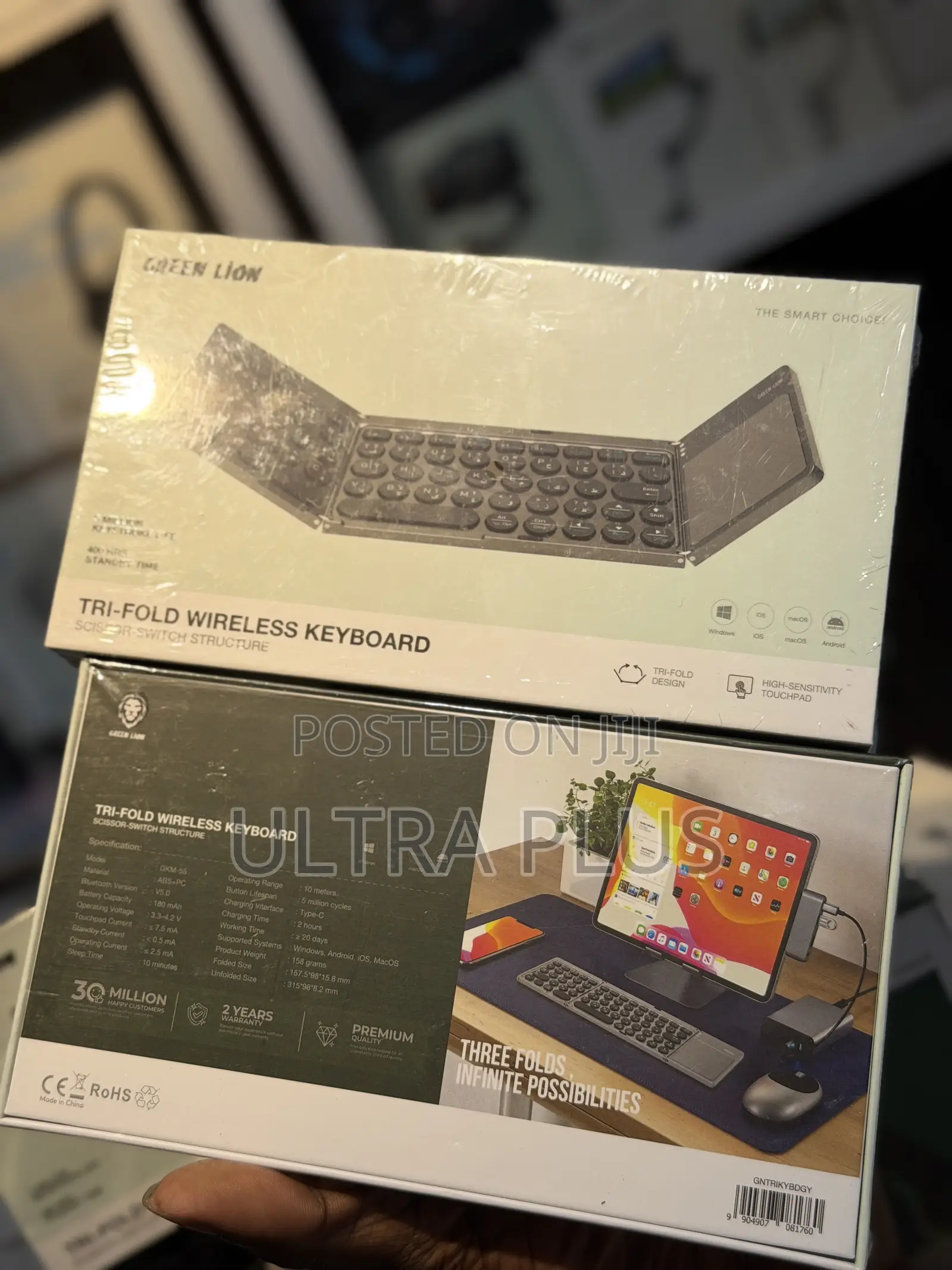 Green Lion Tri-Fold Bluetooth Wireless Keyboard Scissor-Switch