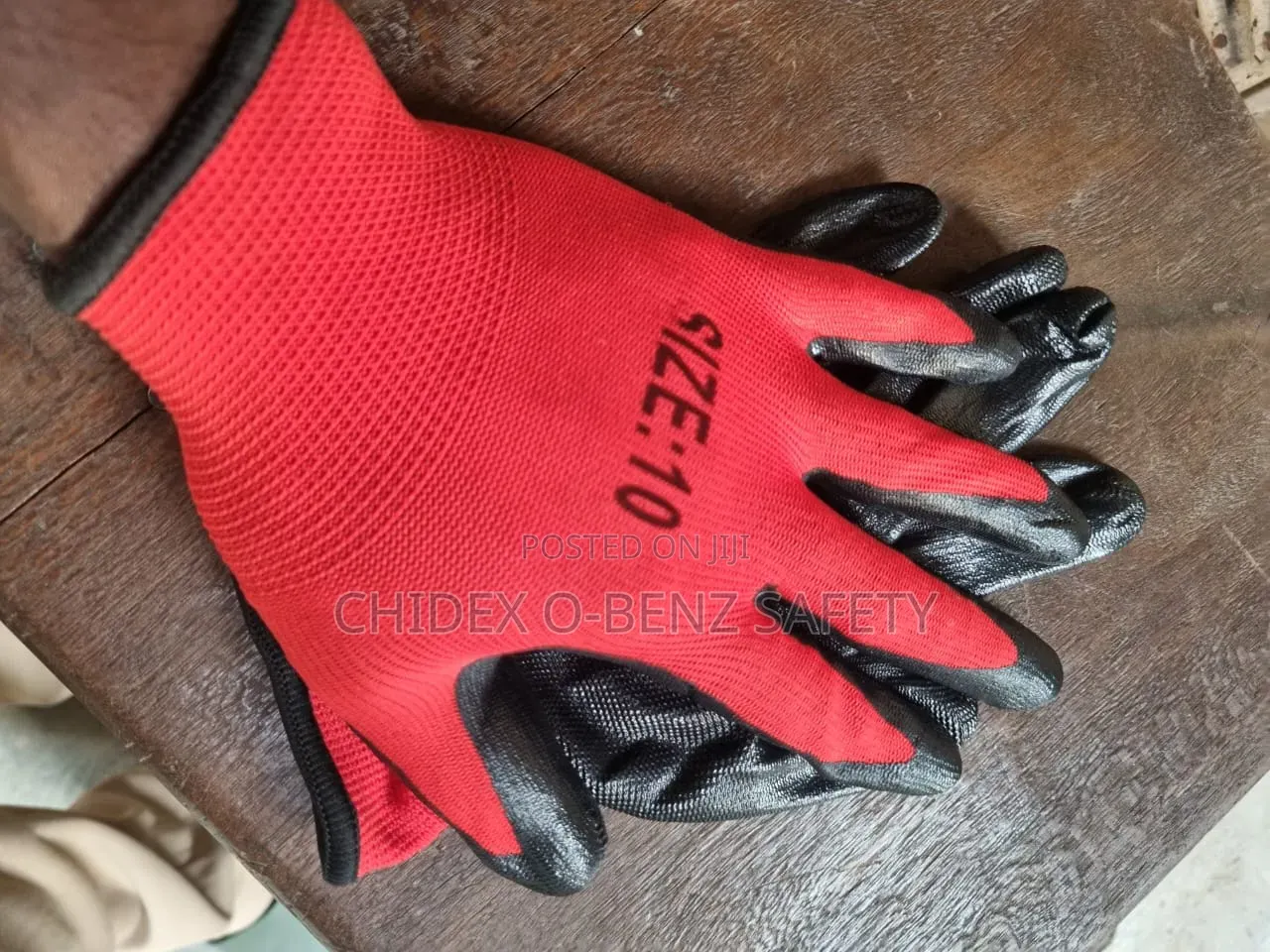 Red and Black Nitrile Coated Work Glove