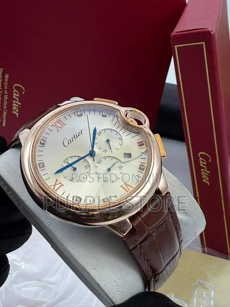 Cartier Active Chronograph Quality "Leather" Wrist'watches 