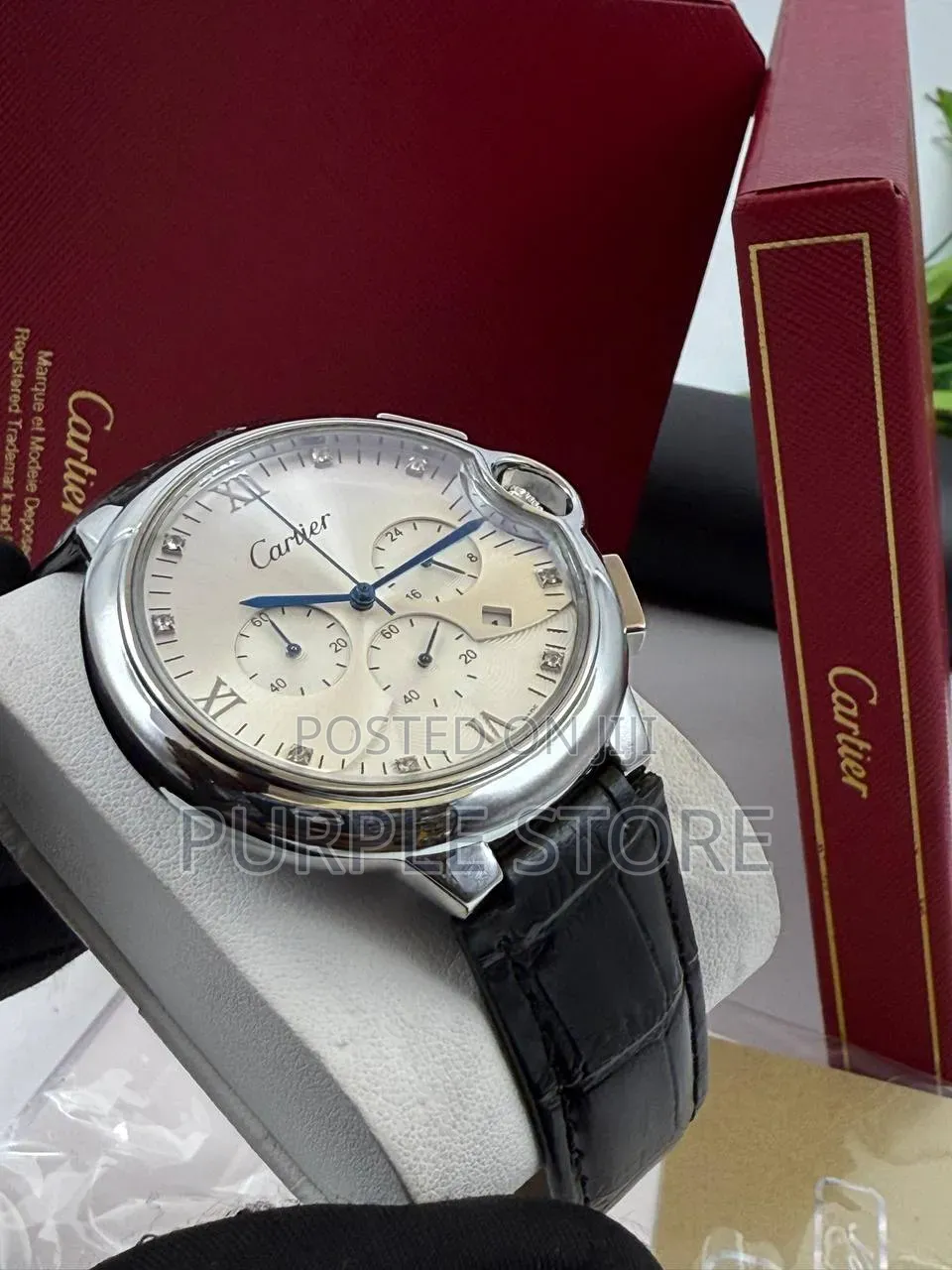 Cartier Active Chronograph Quality "Leather" Wrist'watches 