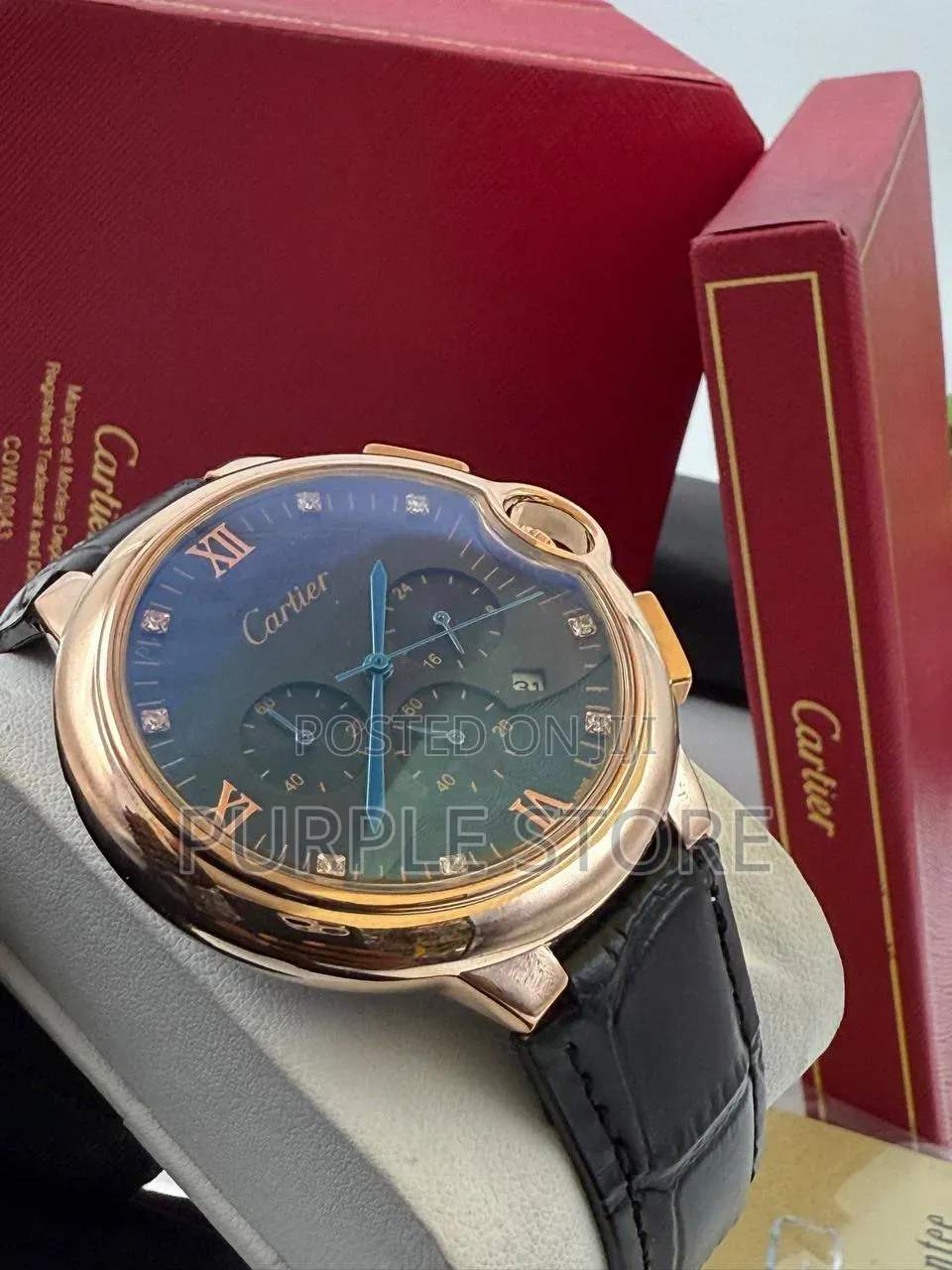 Cartier Active Chronograph Quality "Leather" Wrist'watches 