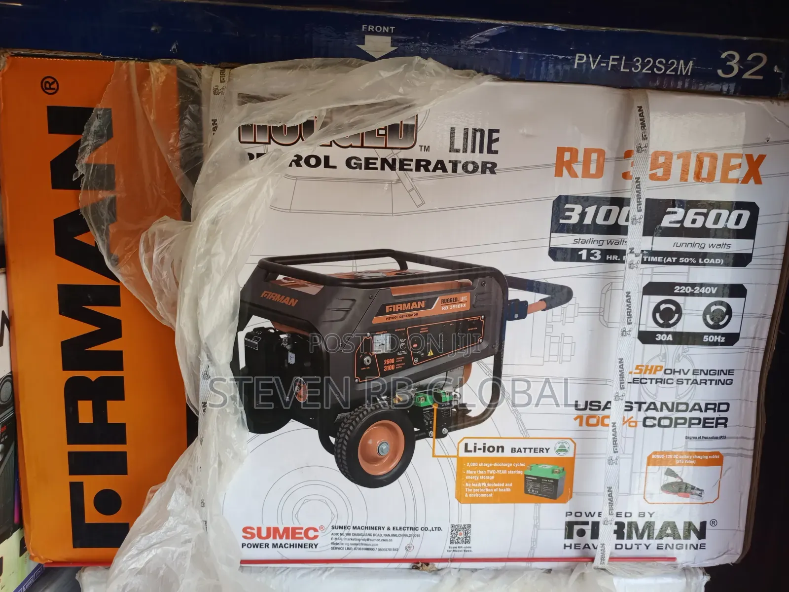 Sumec Firman 3.1kva Rugged Generator With Key Starter | Rd3910ex