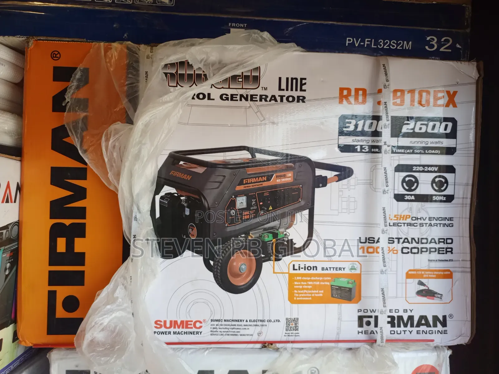 Sumec Firman 3.1kva Rugged Generator With Key Starter | Rd3910ex