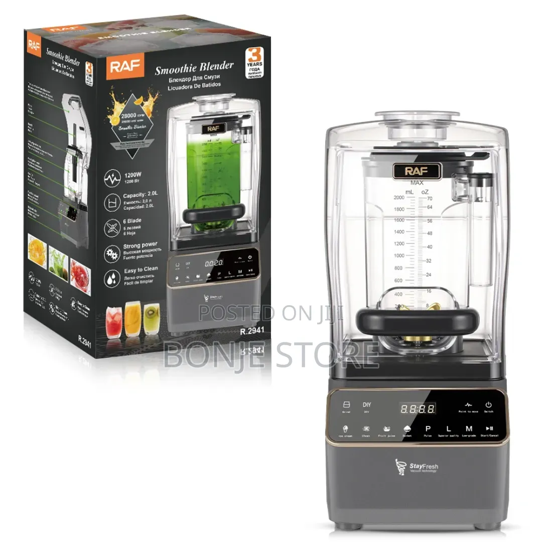 Raf Industrial Sound Proof Blender Digital Operation 2l/1200w/6 Blade