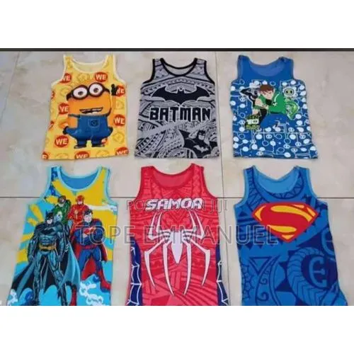 Boy's Cartoon Character Singlet 3pcs