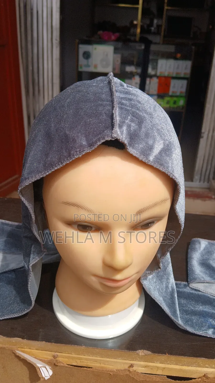Thick Velvet Durag With Long Tail and 2 Face - Grey
