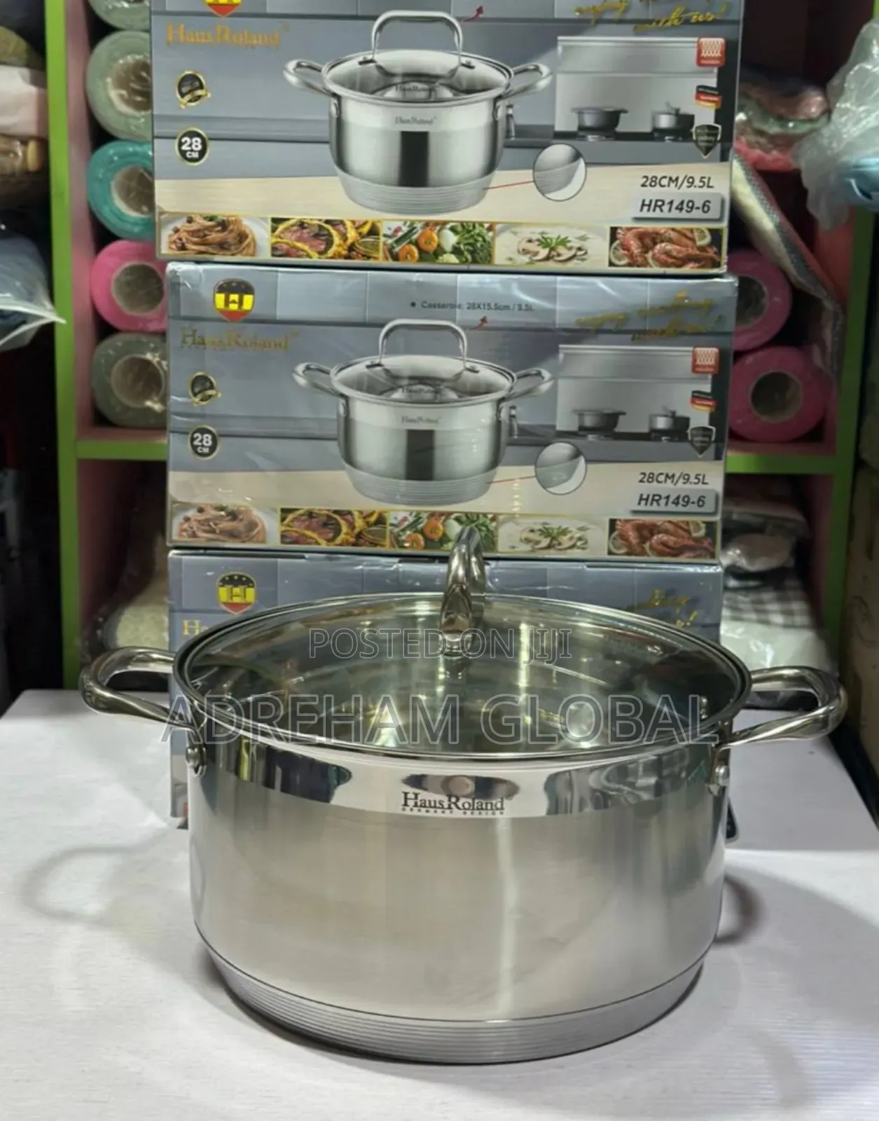 Hausroland 28cm Single Stainless Pot, Also Available in 26cm 24cm