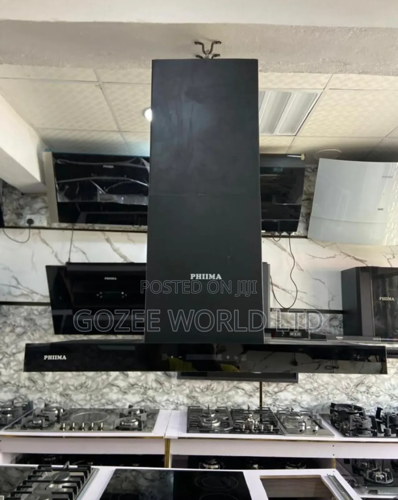 90cm Black Island Extractor Hood