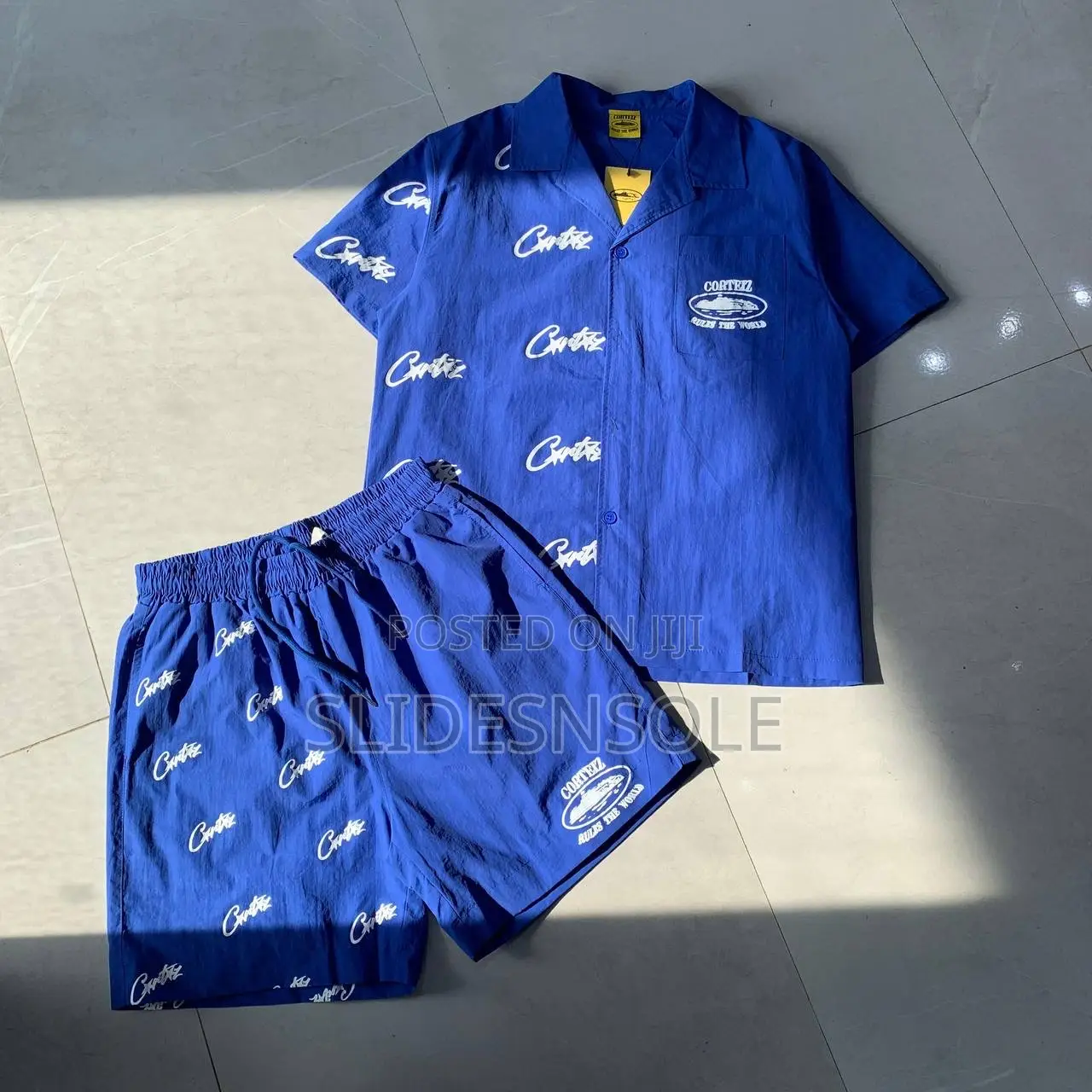 Corteiz RTW Allover Script Shirt Shorts Set