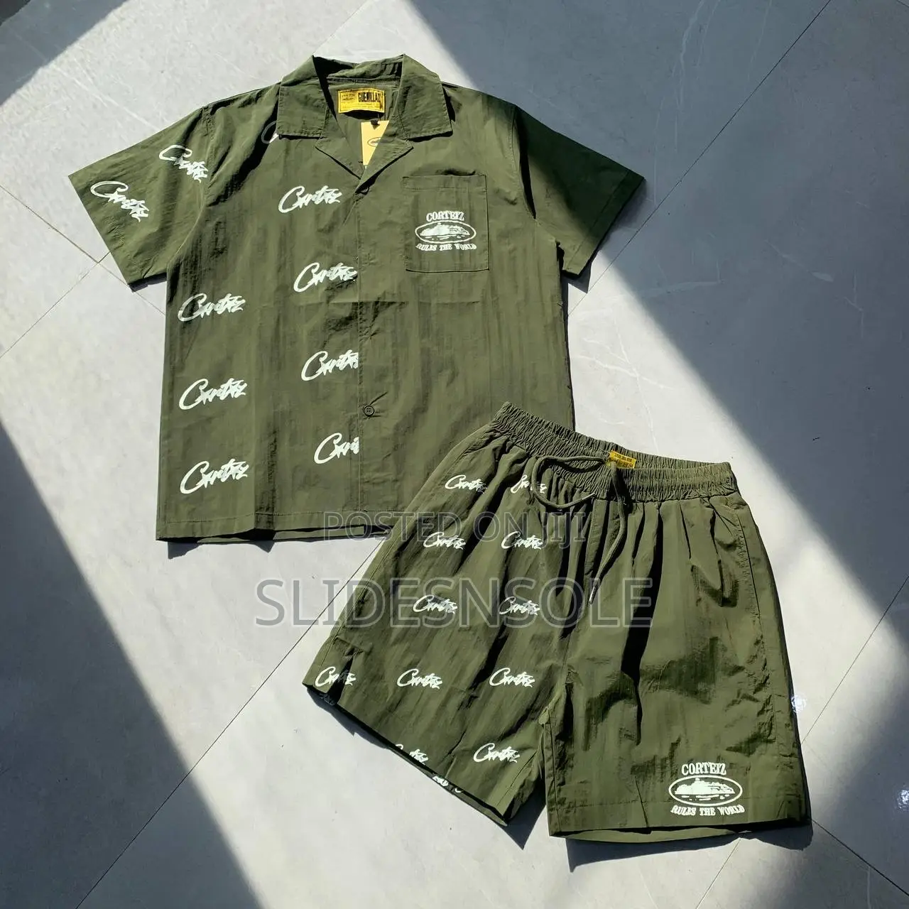 Corteiz RTW Allover Script Shirt Shorts Set