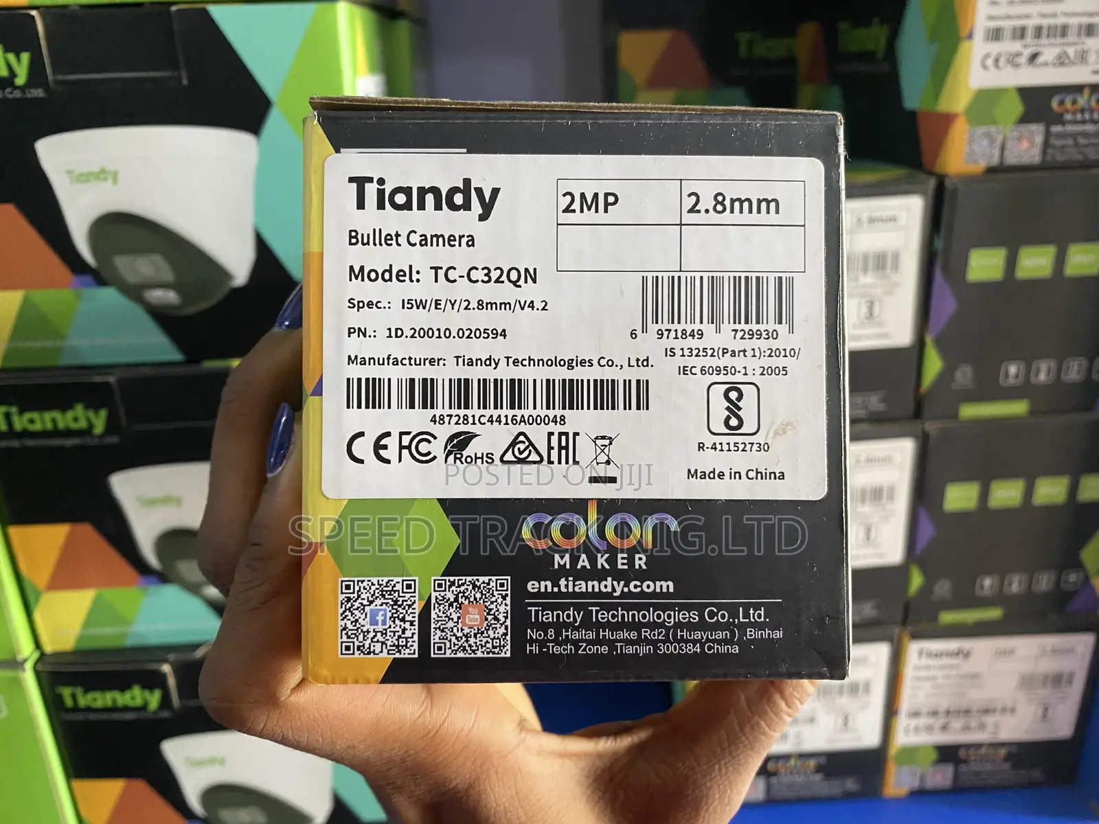 Tiandy Tc-C32qn 2mp Colormaker Poe Bullet Camera (Metal Housing)