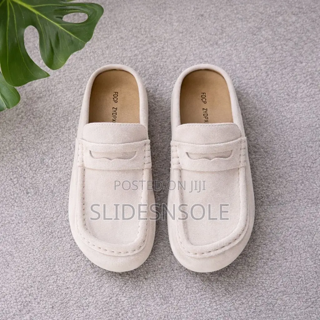 Suede Penny Loafer Mules
