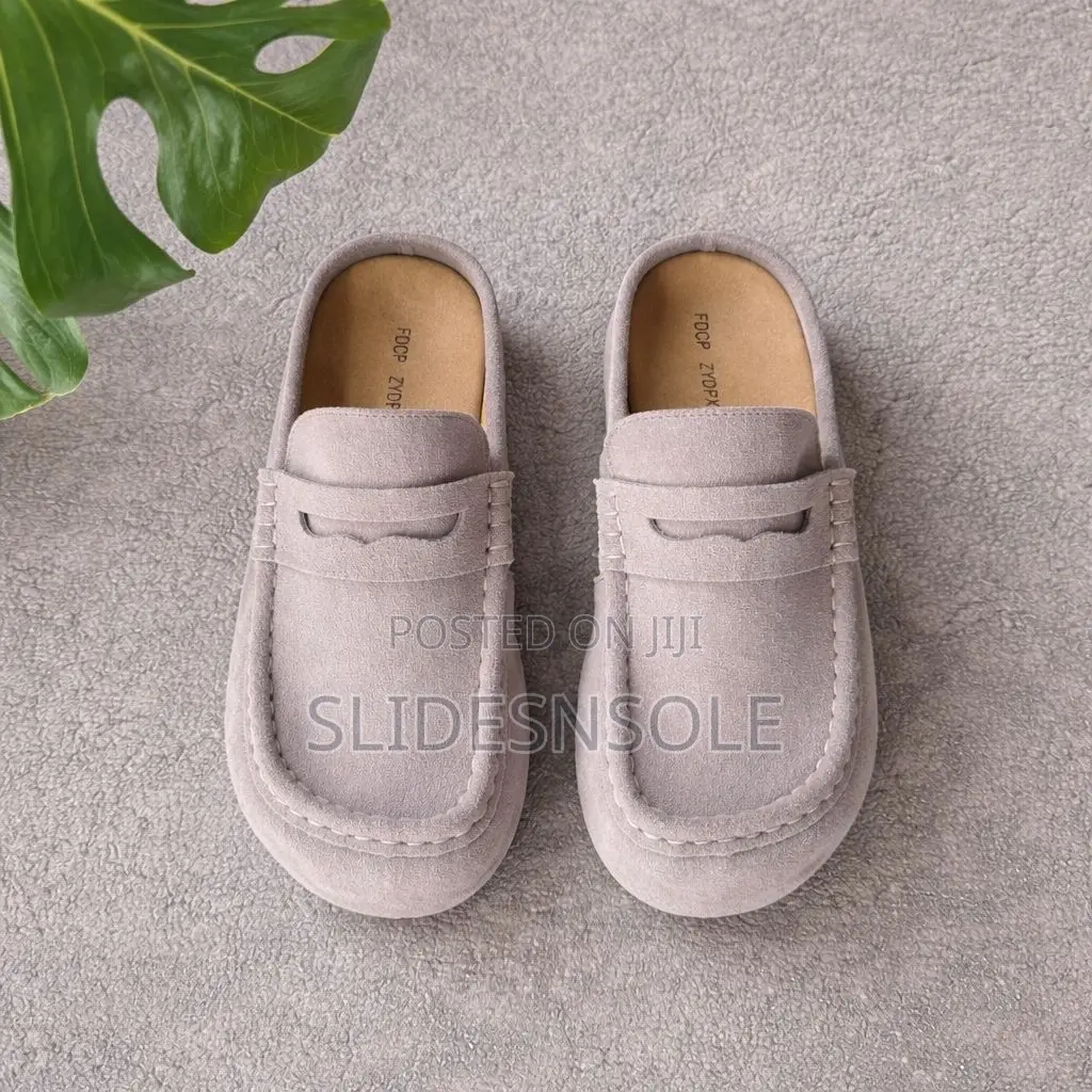 Suede Penny Loafer Mules