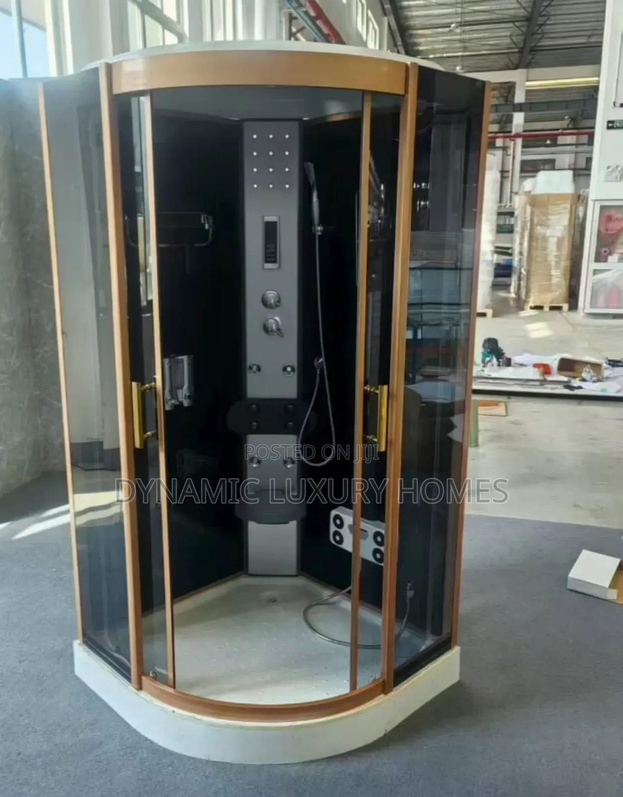 Executive Shower Room With Gold Design 100cm × 100cm