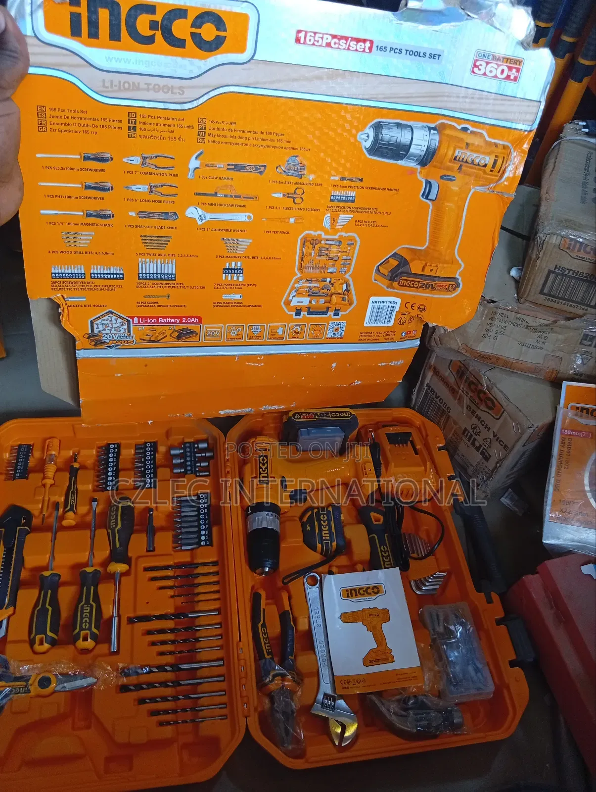 165 PCS Ingco Tools Set With 20volts Battery Machine