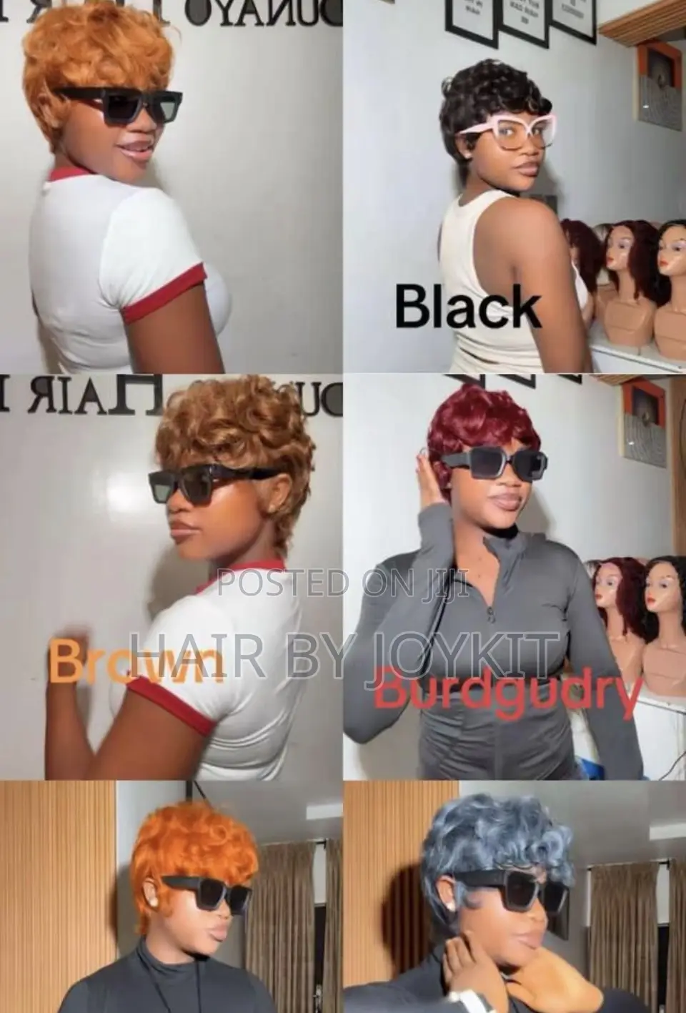 Colored Short Cap Wig
