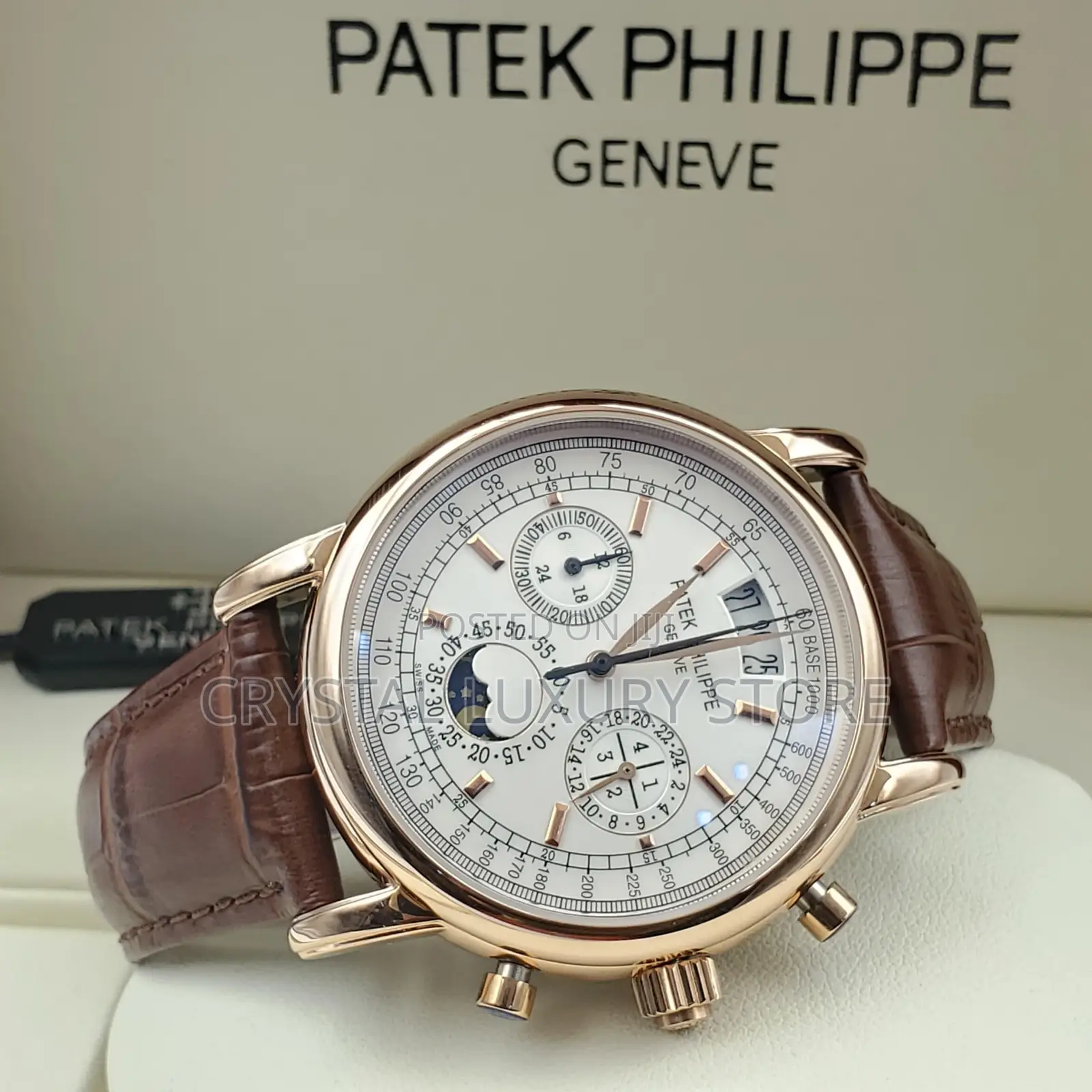 Patek Philippe Quality Luxury Men Genuine Leather Wristwatch