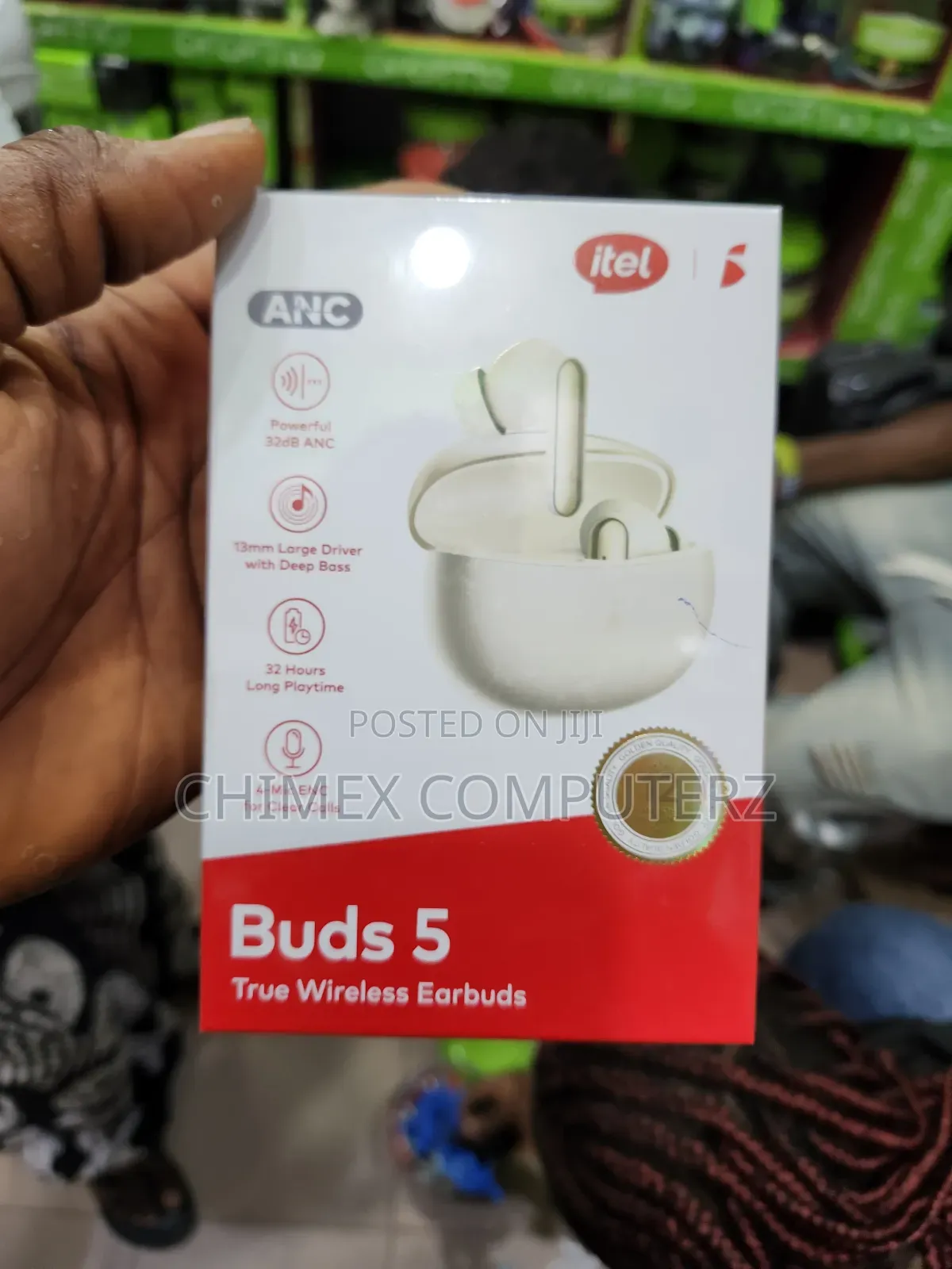 Itel Buds 5 Premium Design 32db Anc 4-Mic Clear Calls