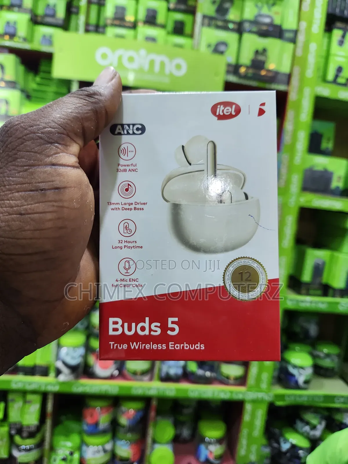 Itel Buds 5 Premium Design 32db Anc 4-Mic Clear Calls