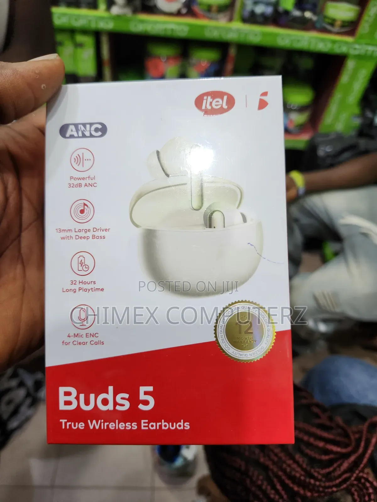 Itel Buds 5 Premium Design 32db Anc 4-Mic Clear Calls