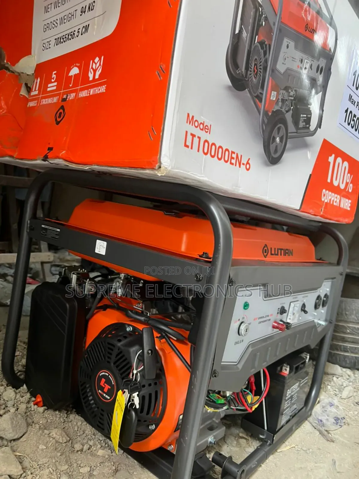 100% Copper Lutian Lt10000en-6 10.5kva Remote Start Petrol Generator ●