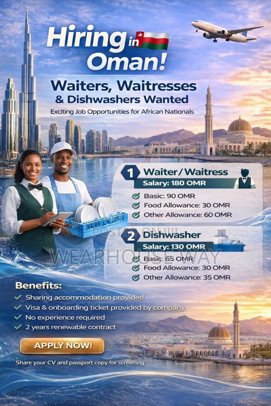 Oman Work Visa Available With Flight Ticket.