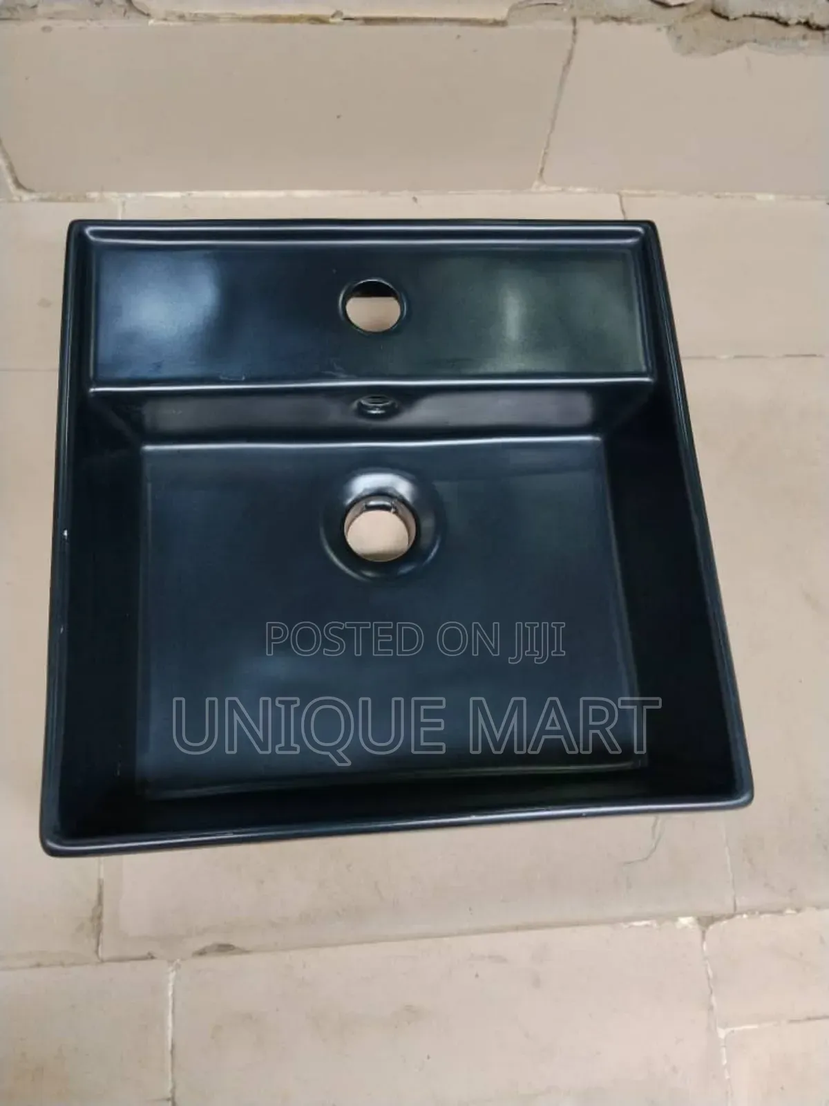 38 by 38 Cm Black Countertop Wash Hand Basin
