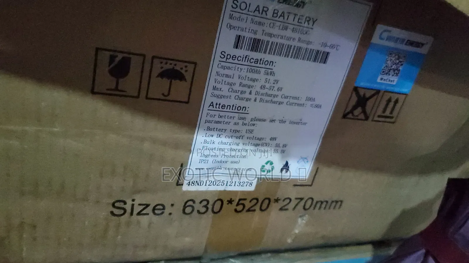Cworth 5kwh Lithium Solar Battery (48v 100ah)