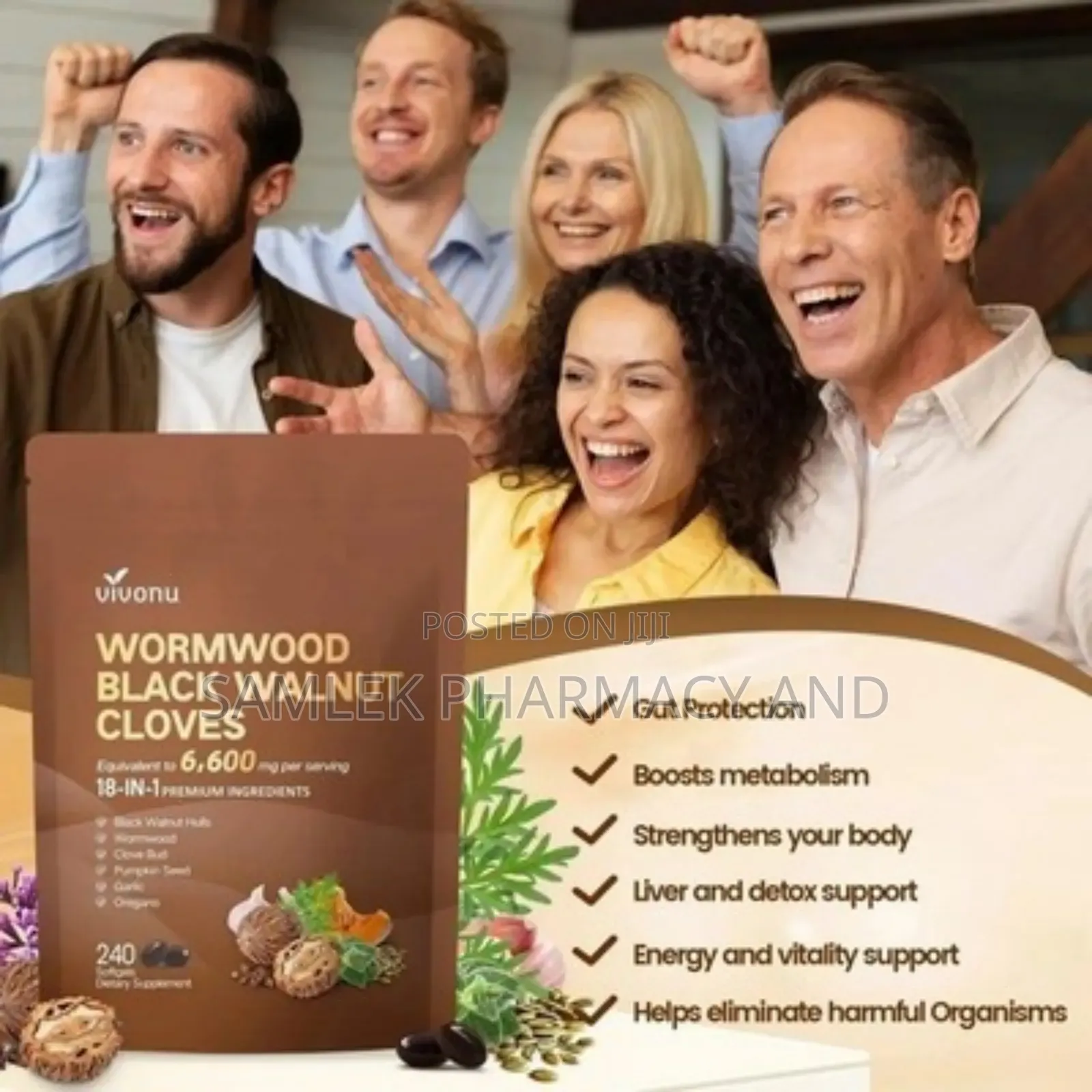 Wormwood, Black Walnut, Cloves 18-in 1 Ingredients -240softgels